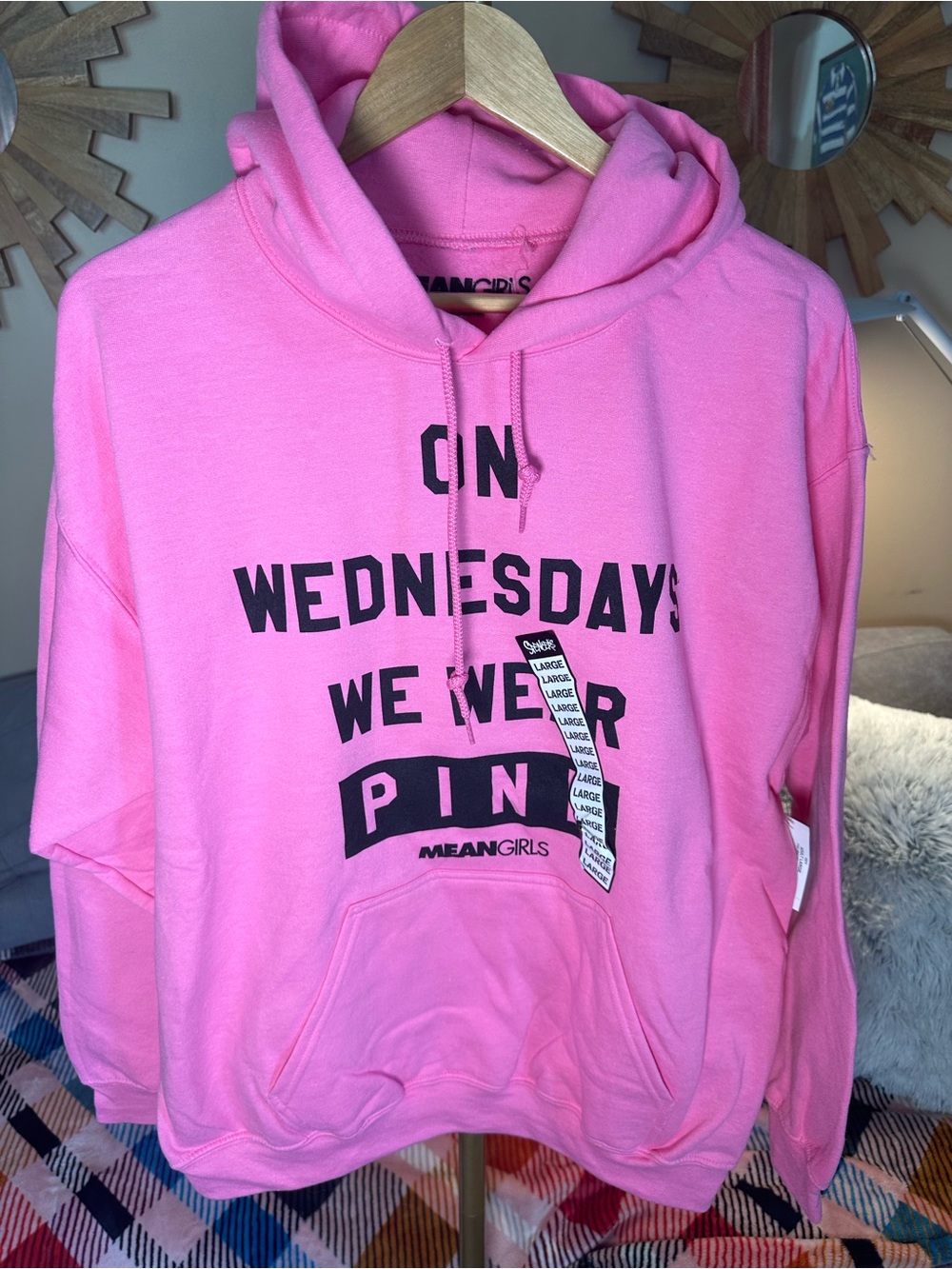 Spencer's Mean Girls “On Wednesdays We Wear Pink” Pink Graphic Hoodie